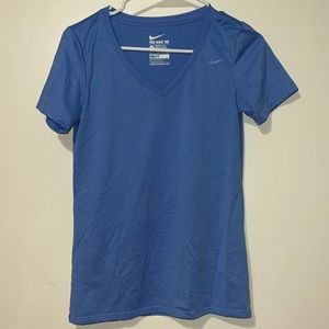 Like New- NIKE Light-blue Athletic V-Neck Tee-Shirt, Size Small